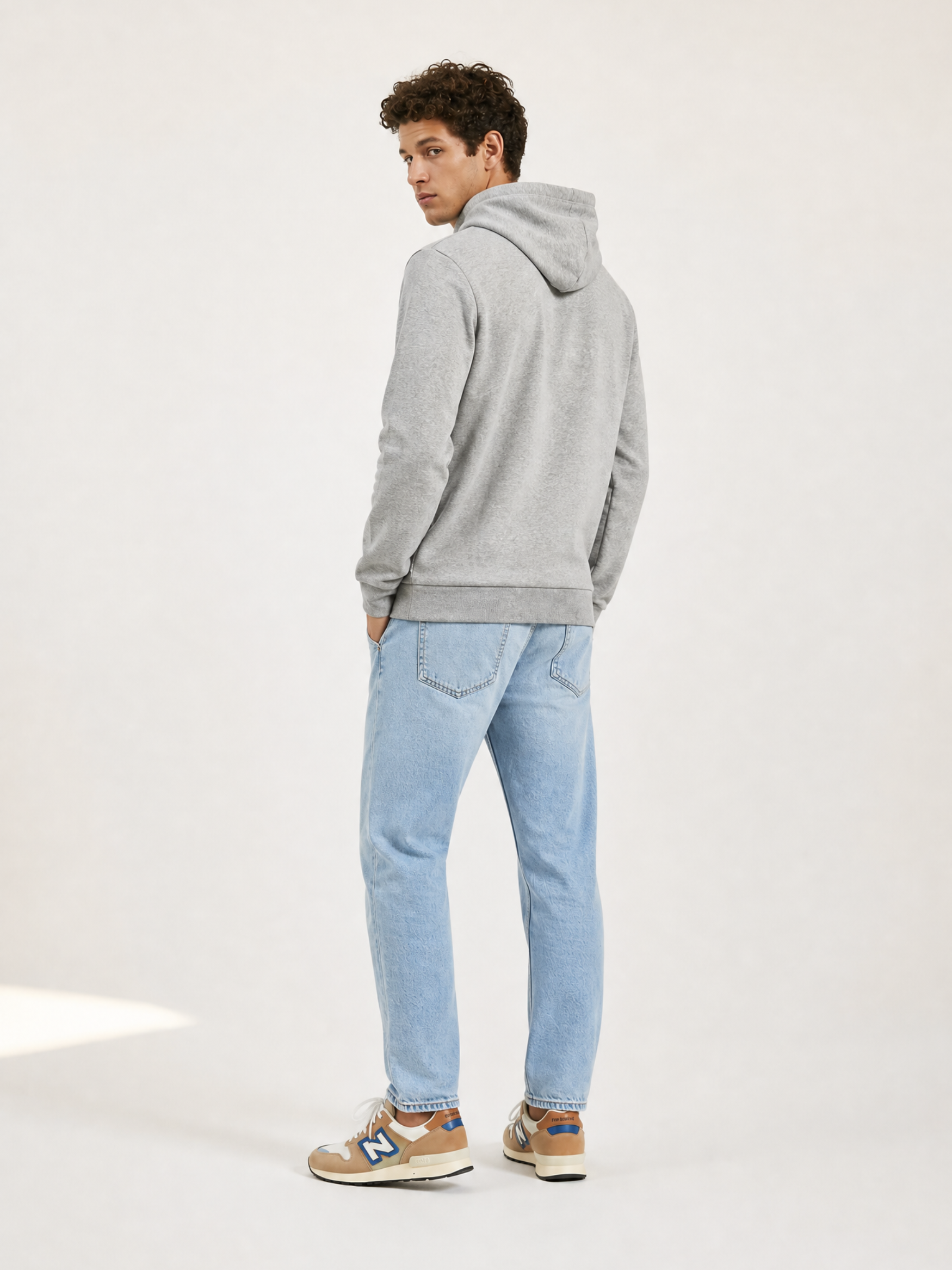 Detail view of the Beyond the bike - Hoodie - Melange Grey by La Machine Cycle Club.