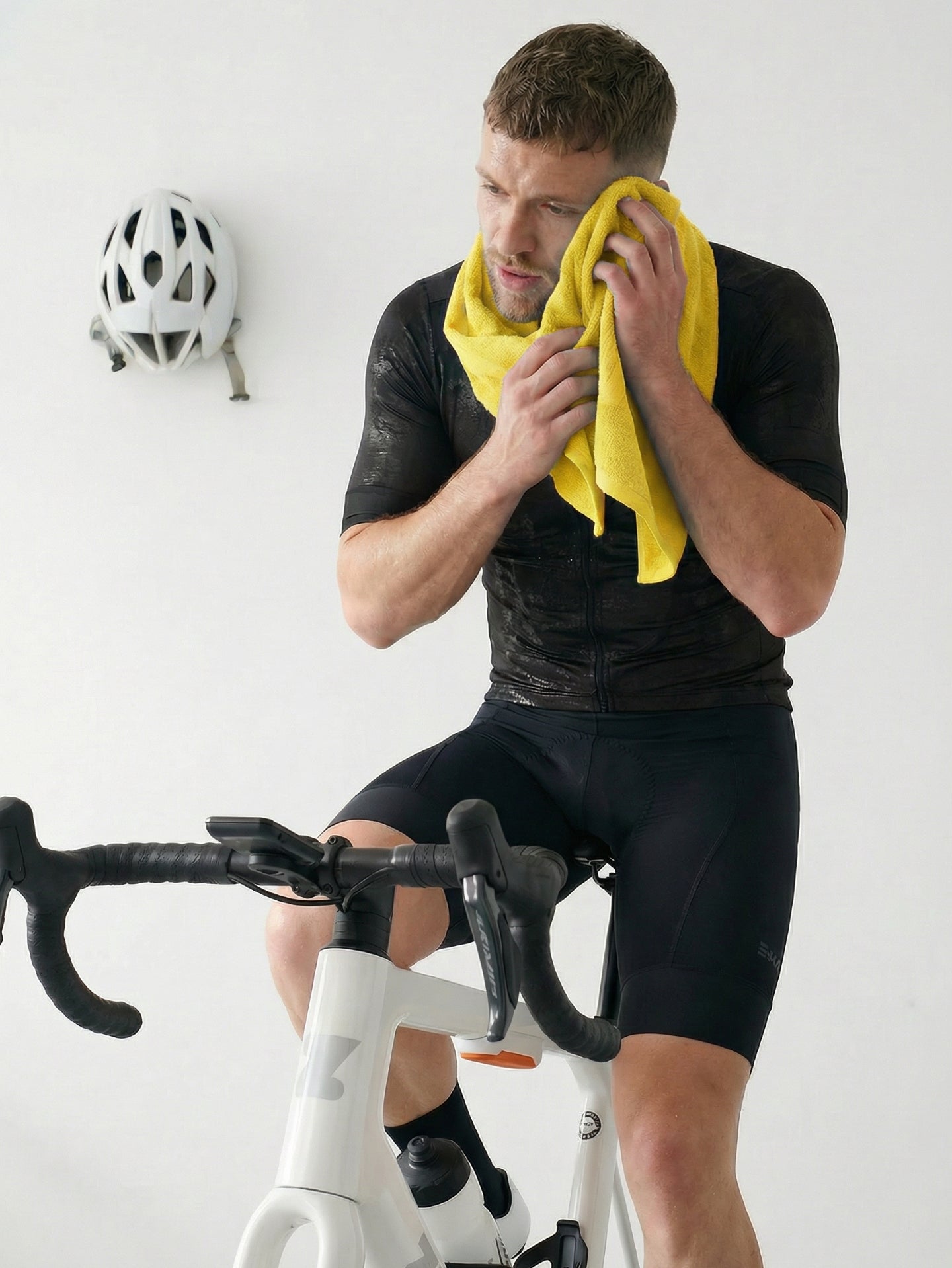 The Break Away First Think Later - Towel - 60x80 cm by La Machine Cycle Club, shown from another angle.