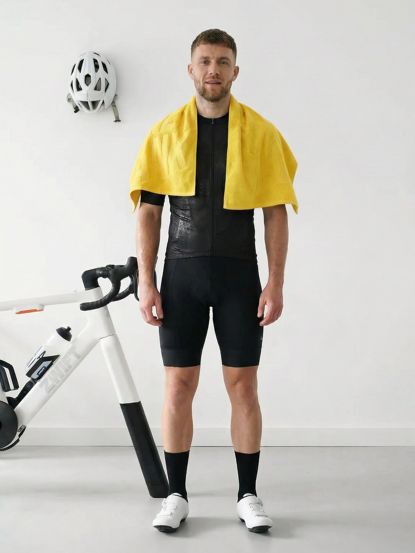 The Break Away First Think Later - Towel - 60x80 cm by La Machine Cycle Club, shown from another angle.