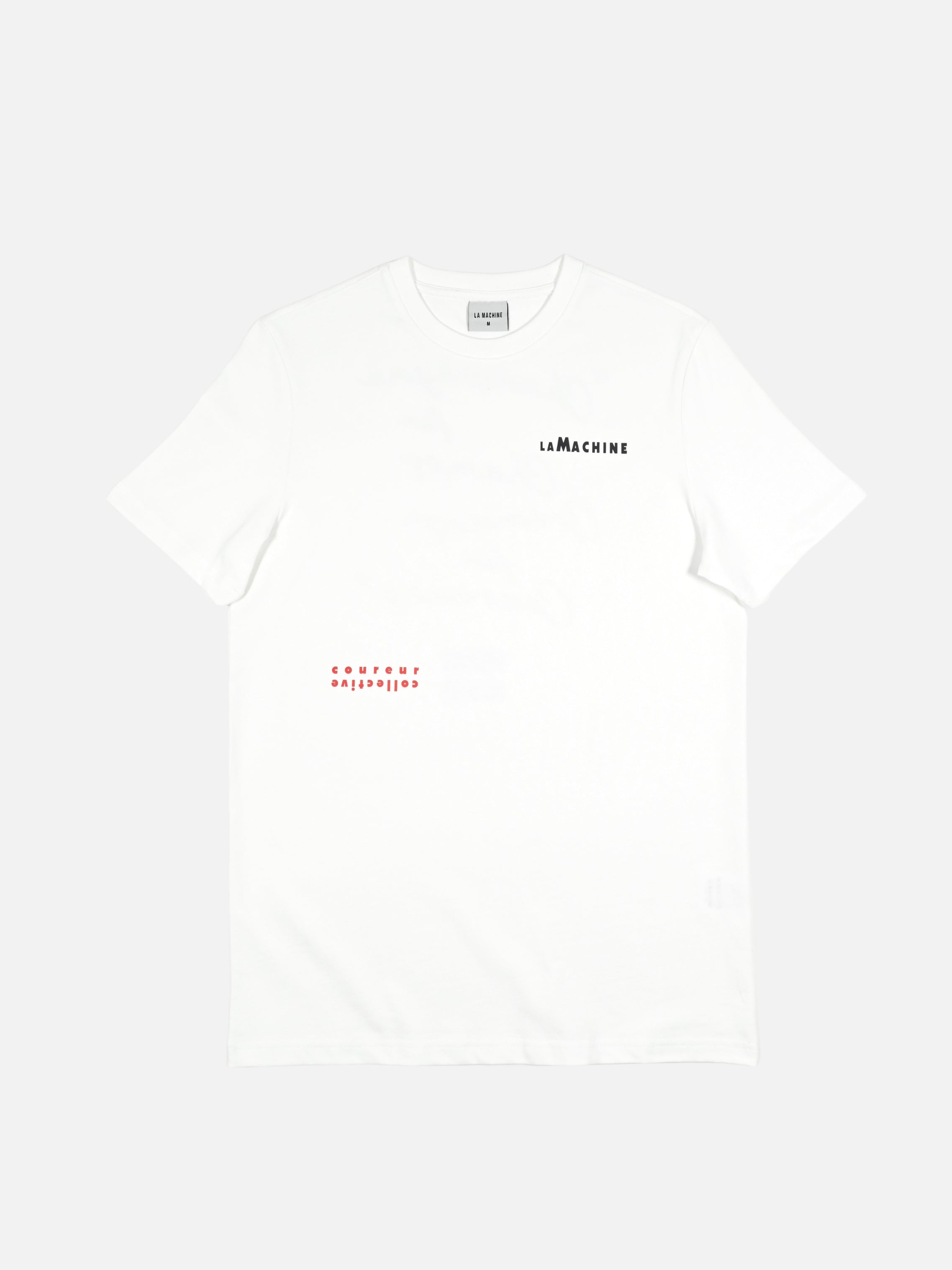 Crémant for Coureurs T-shirt by La Machine Cycle Club — premium relaxed-fit cotton tee with 'Crémant for Coureurs, Champagne for Champs' print, a tribute to the peloton's bon vivants.