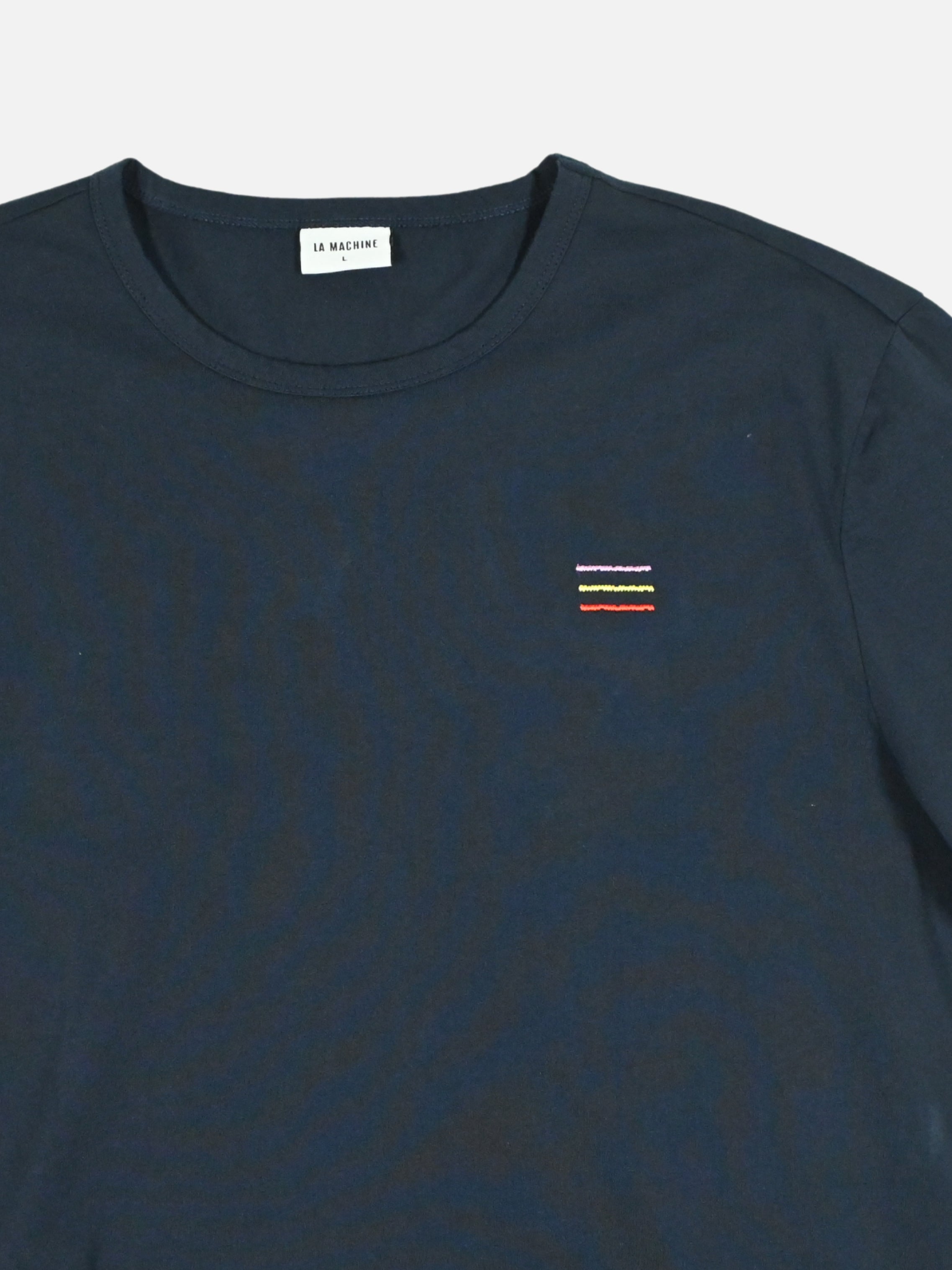 Additional view of the Grand Tours III stripes - Embroidered - T-shirt by La Machine Cycle Club.