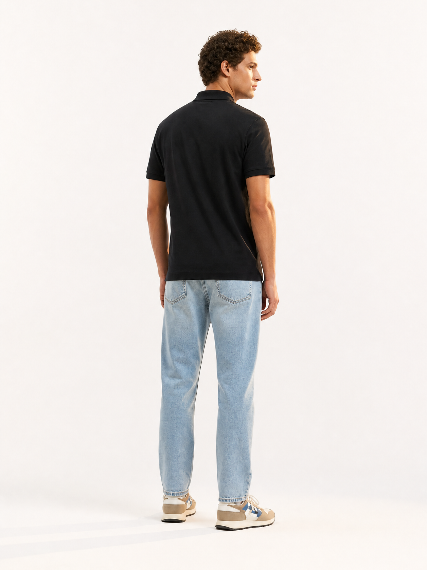 Additional view of the Grande Boucle - Polo Shirt - Black by La Machine Cycle Club.