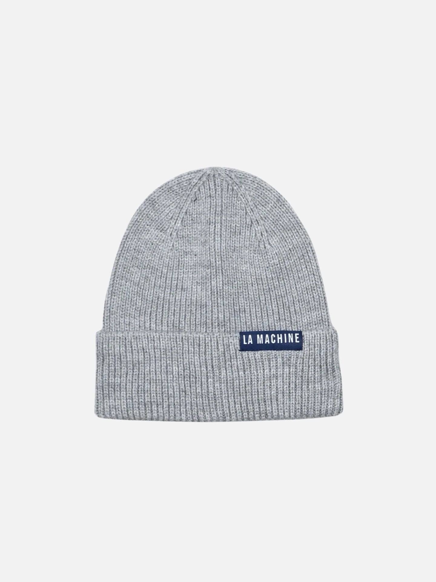Grey-melange La Machine beanie, a soft knit winter cap built for muddy Belgian cyclocross days and everyday city walks.