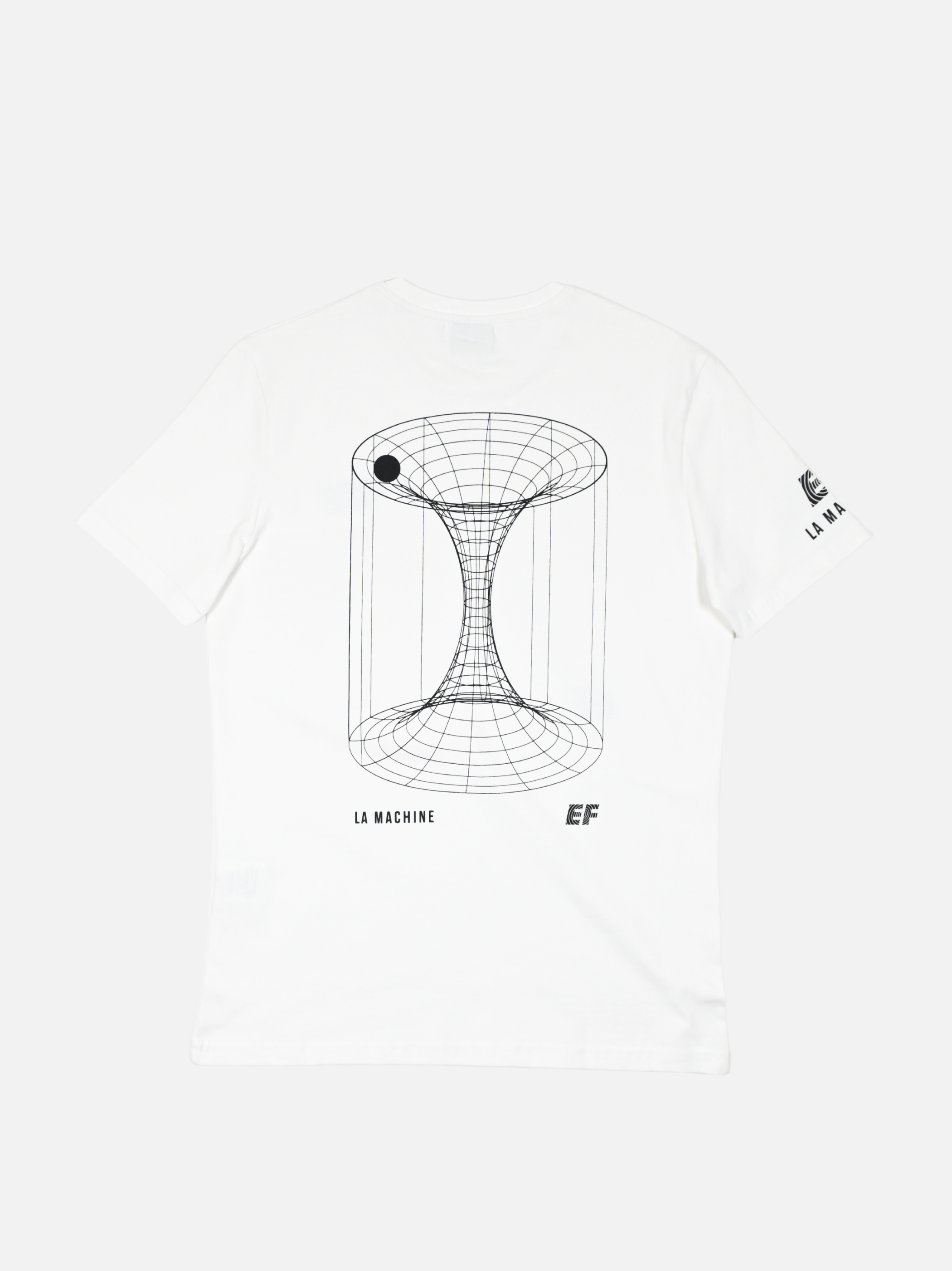 Detail view of the La Machine X EF Pro Cycling - Carroussel T-shirt - Off-White by La Machine Cycle Club.