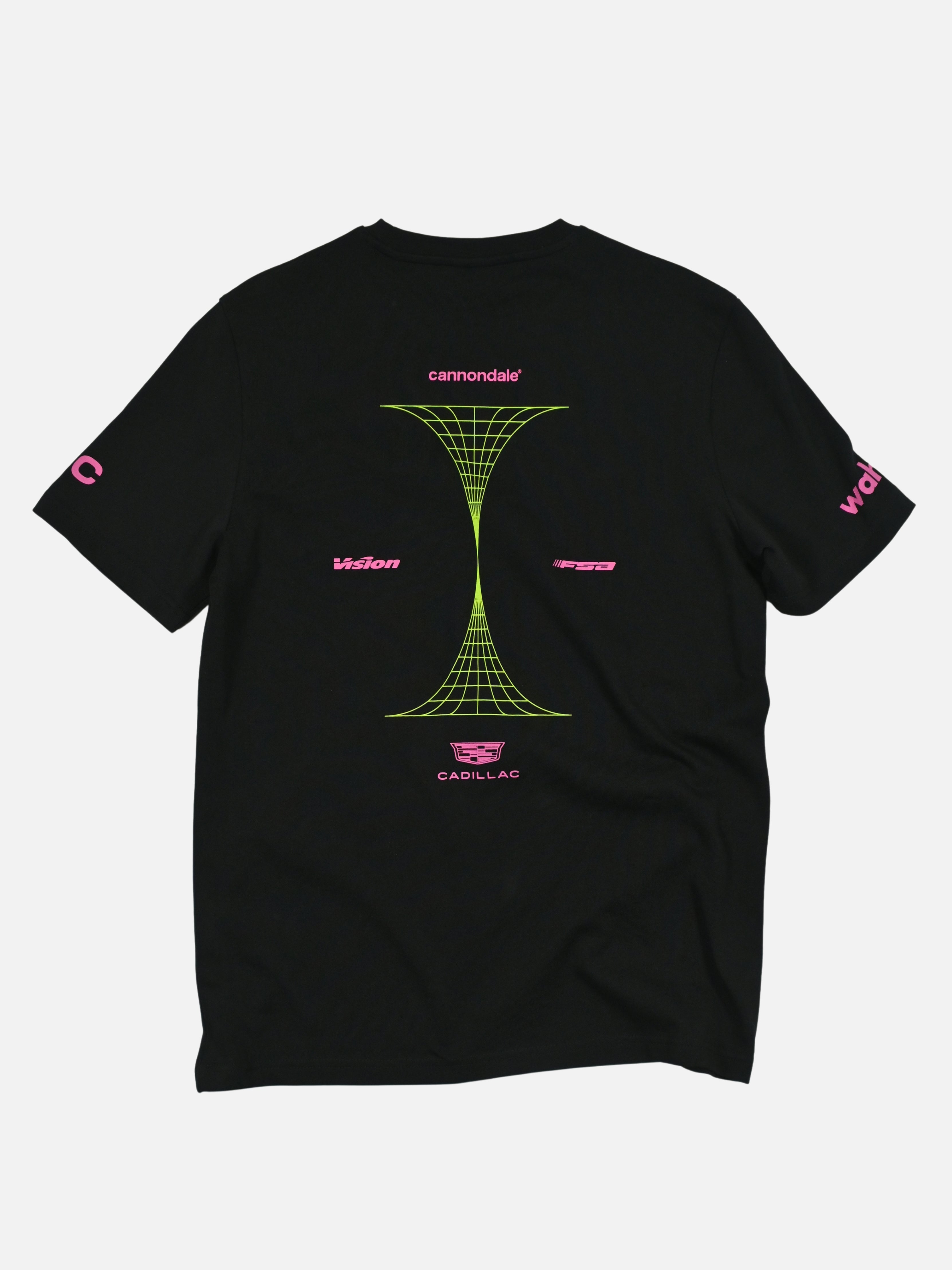 Detail view of the La Machine X EF Pro Cycling - Reverted T-shirt - Black by La Machine Cycle Club.