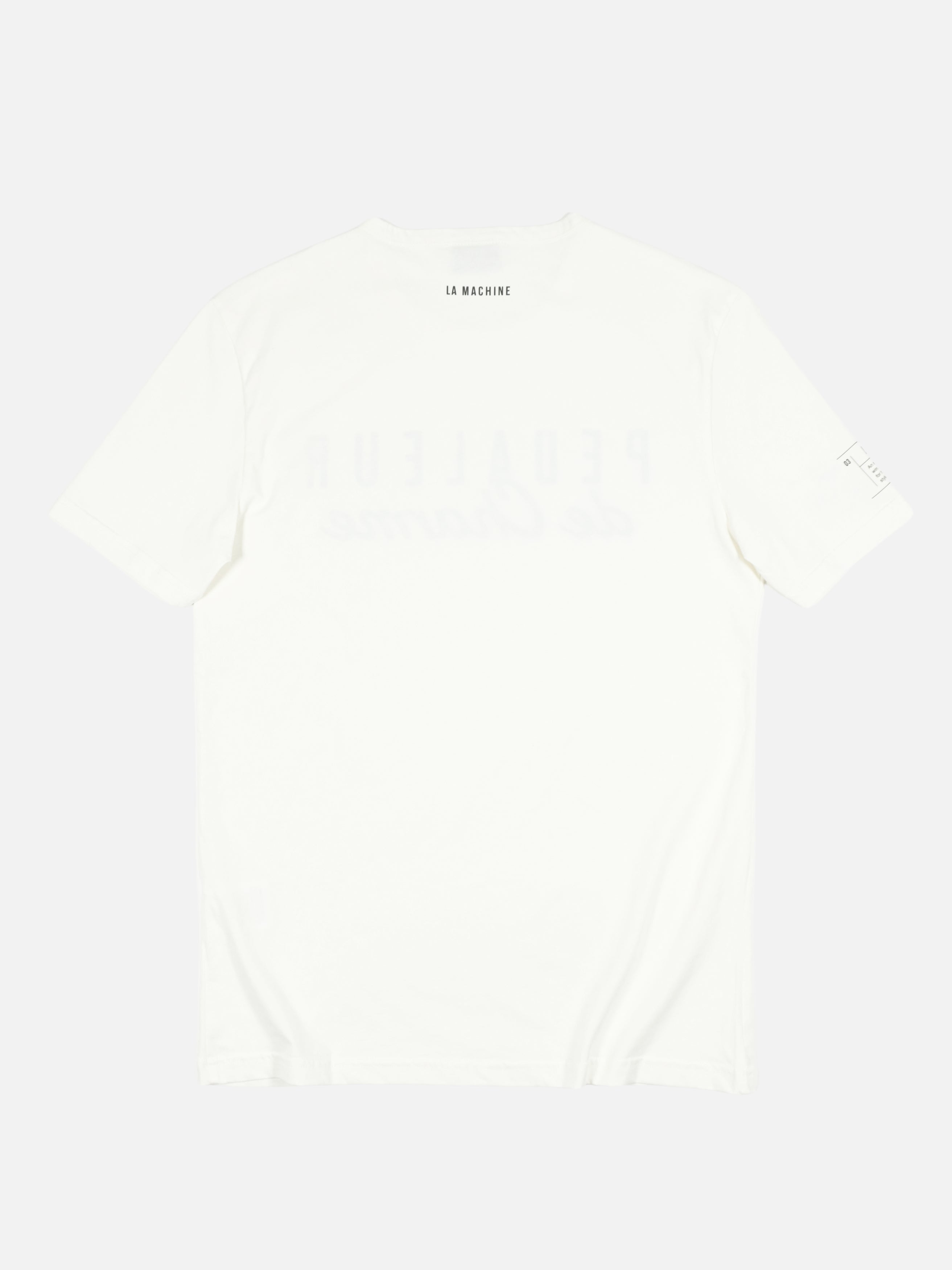 Detail view of the Pedaleur de Charme - T-shirt - Off White by La Machine Cycle Club.