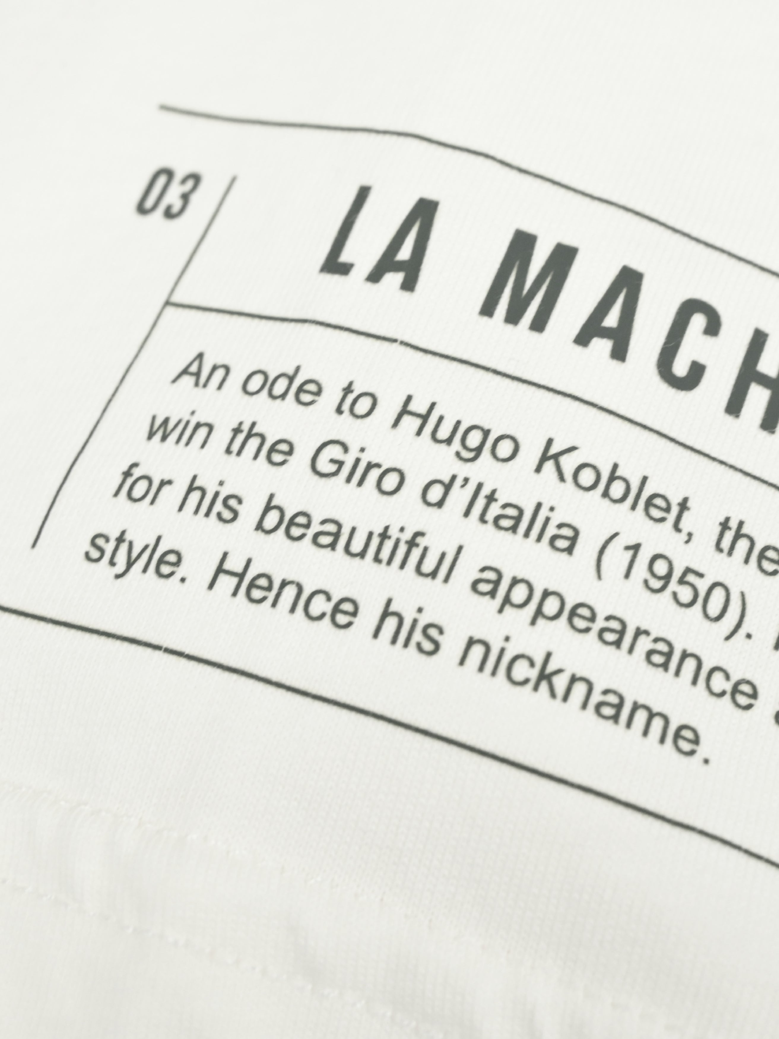 The Pedaleur de Charme - T-shirt - Off White by La Machine Cycle Club, shown from another angle.