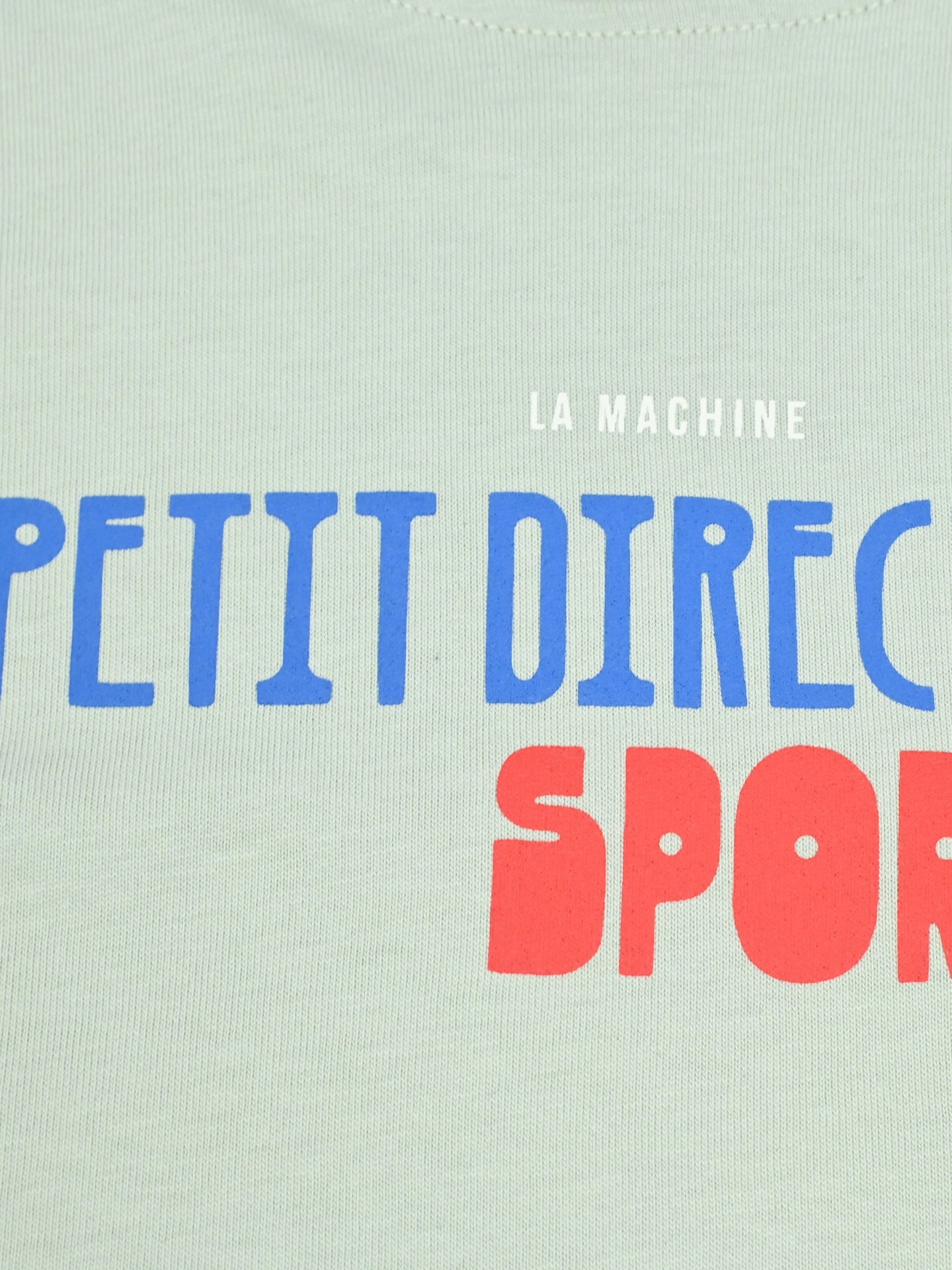 Detail view of the Petit Directeur Sportif - Long sleeve - Dusty Grey by La Machine Cycle Club.