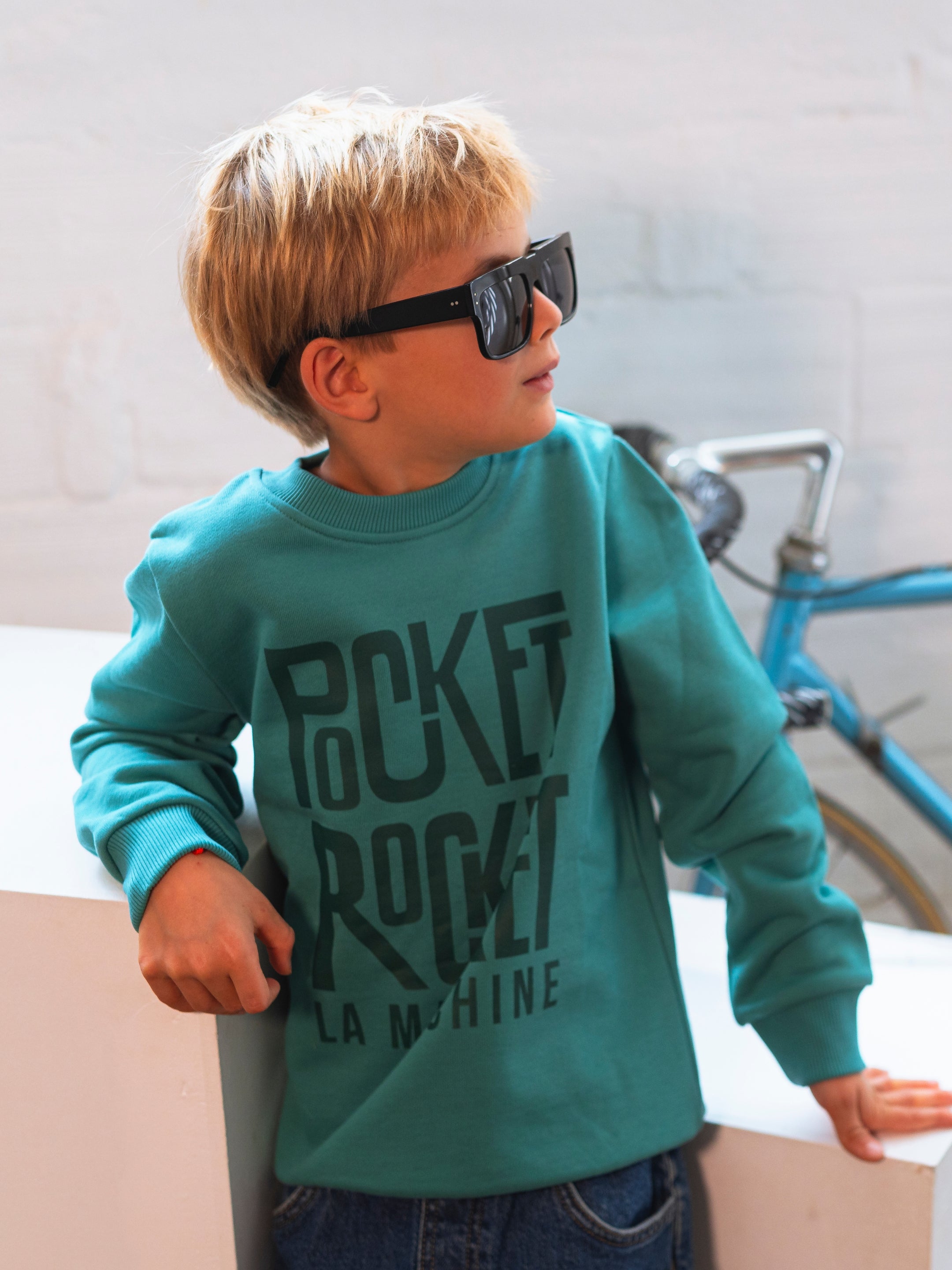 The Petit - Pocket Rocket - Sweatshirt by La Machine Cycle Club, shown from another angle.