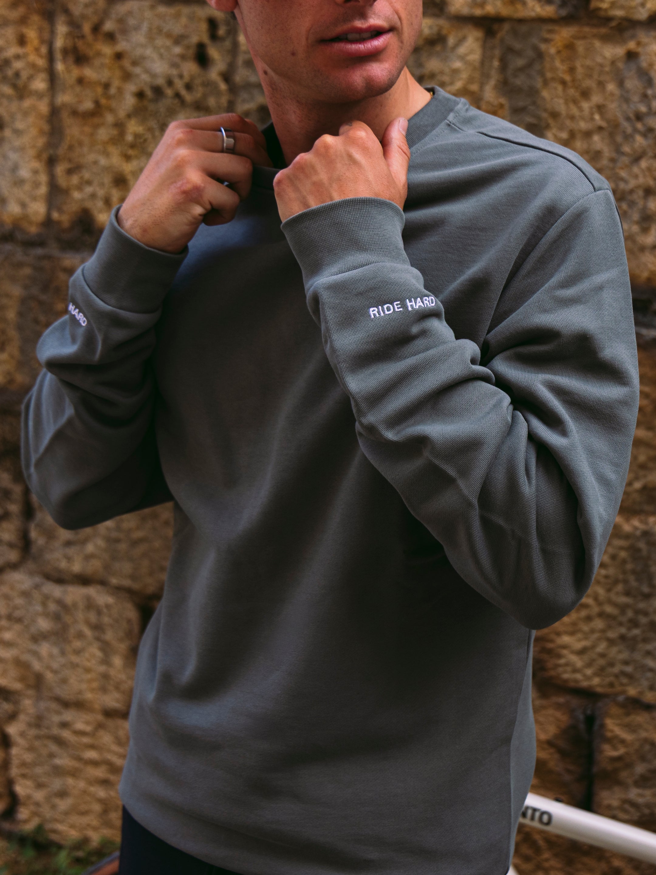 The Ride Hard Rest Hard - Sweatshirt by La Machine Cycle Club, alternate product view.