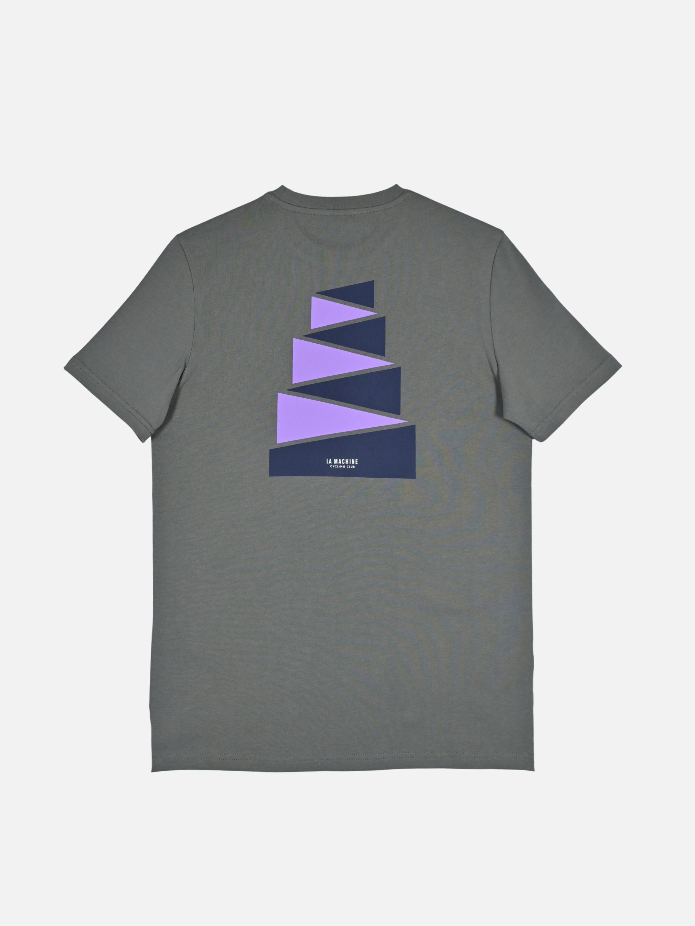 Minimalist Stelvio t-shirt by La Machine honouring the Cima Coppi, with a clean serpentine line artwork, shown on a plain background.