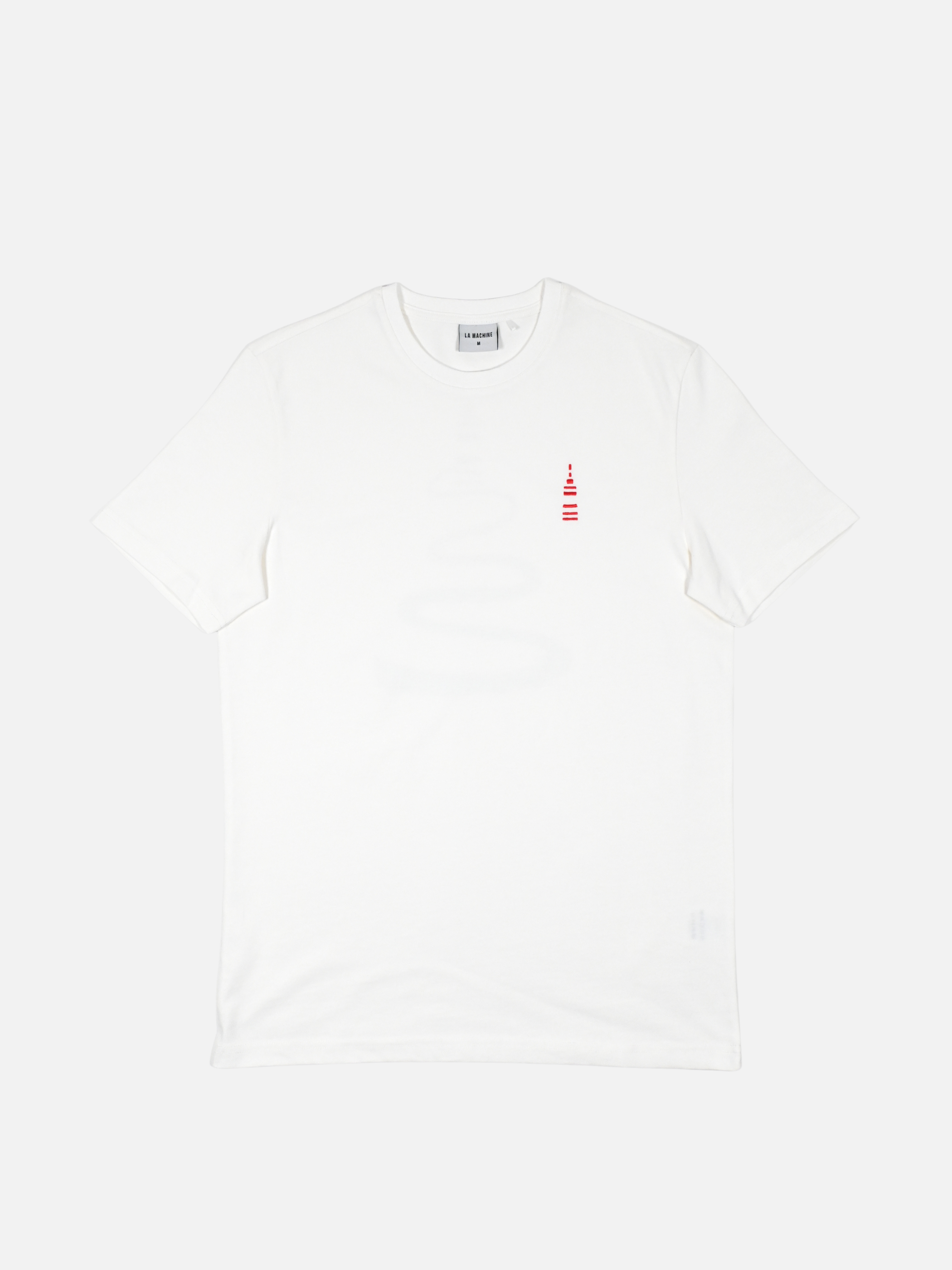 Ventoux off-white t-shirt with minimalist Mont Ventoux design, premium La Machine off-bike tee