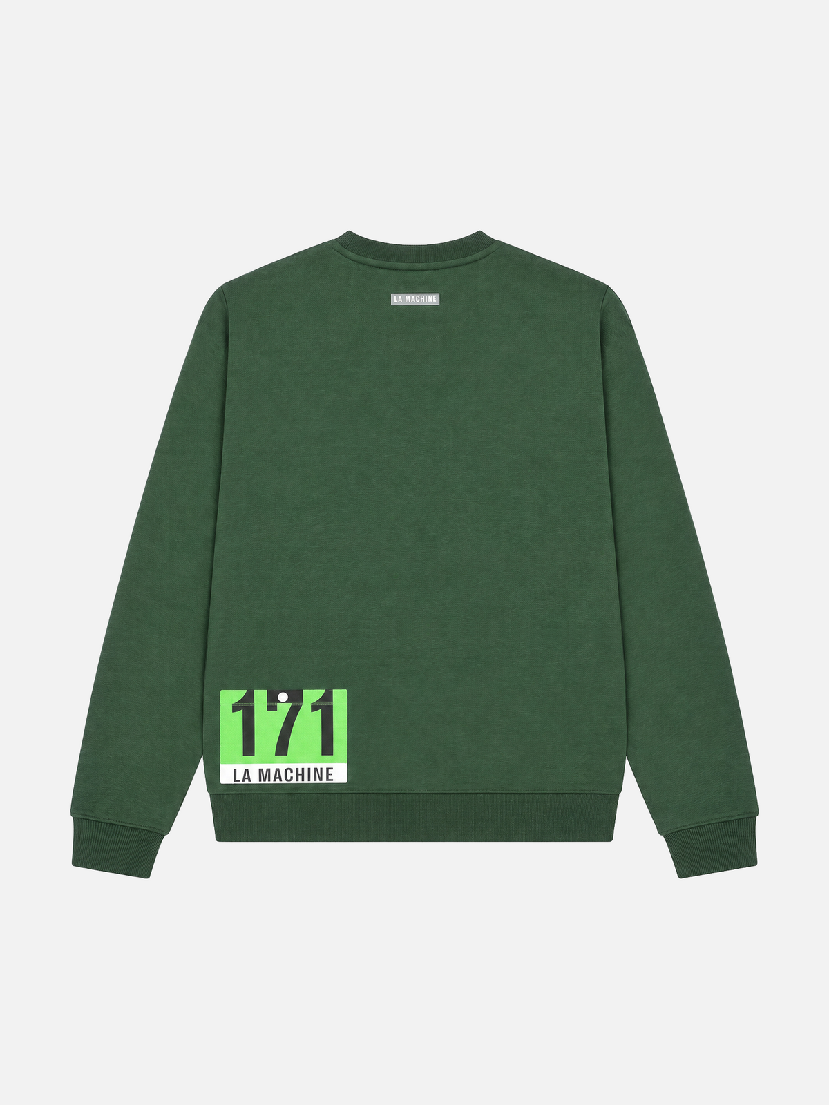 Front view of the Maillot Vert sweatshirt by La Machine, laid flat.