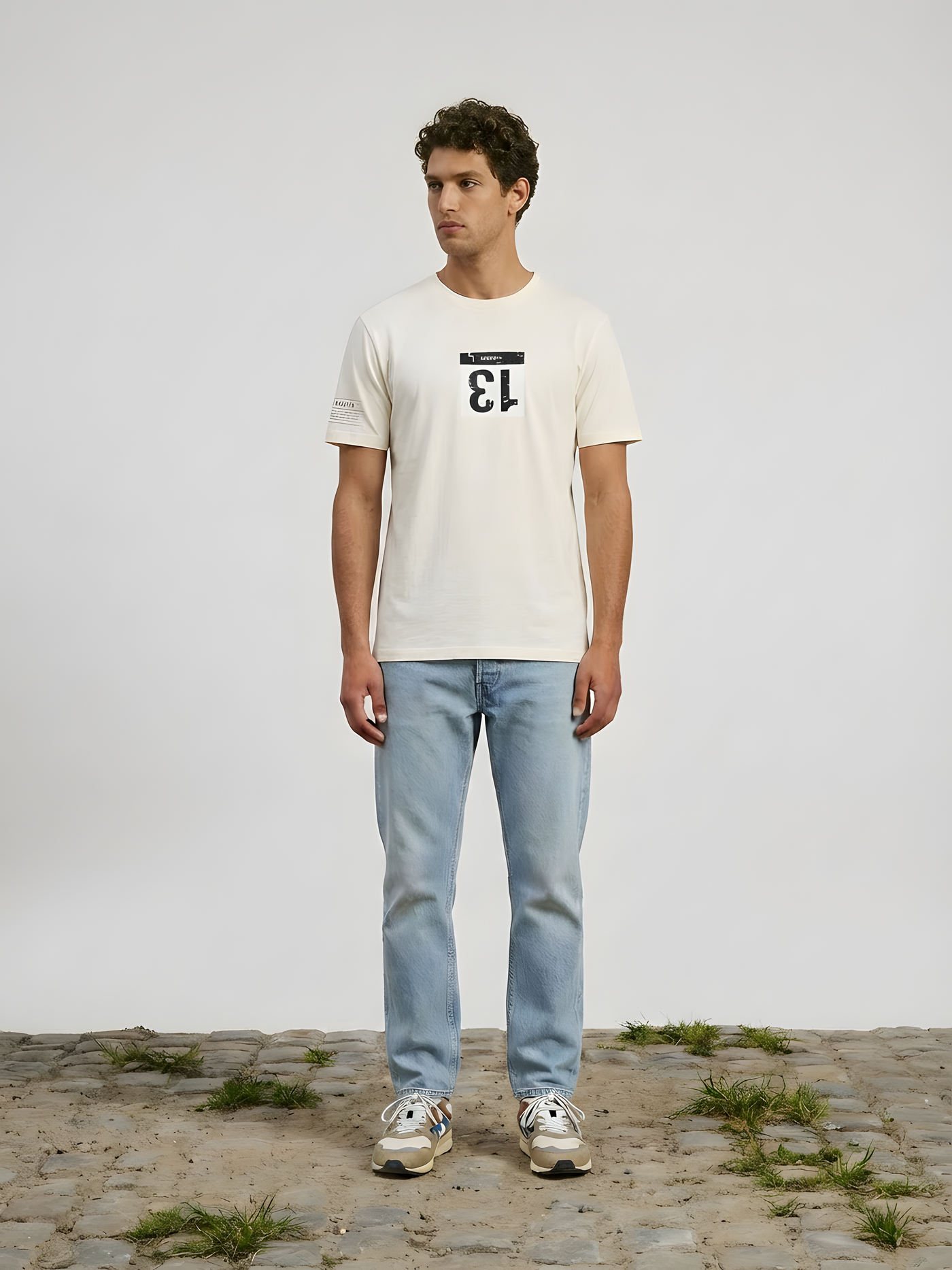 Bib Number 13 - T-shirt  - Off White