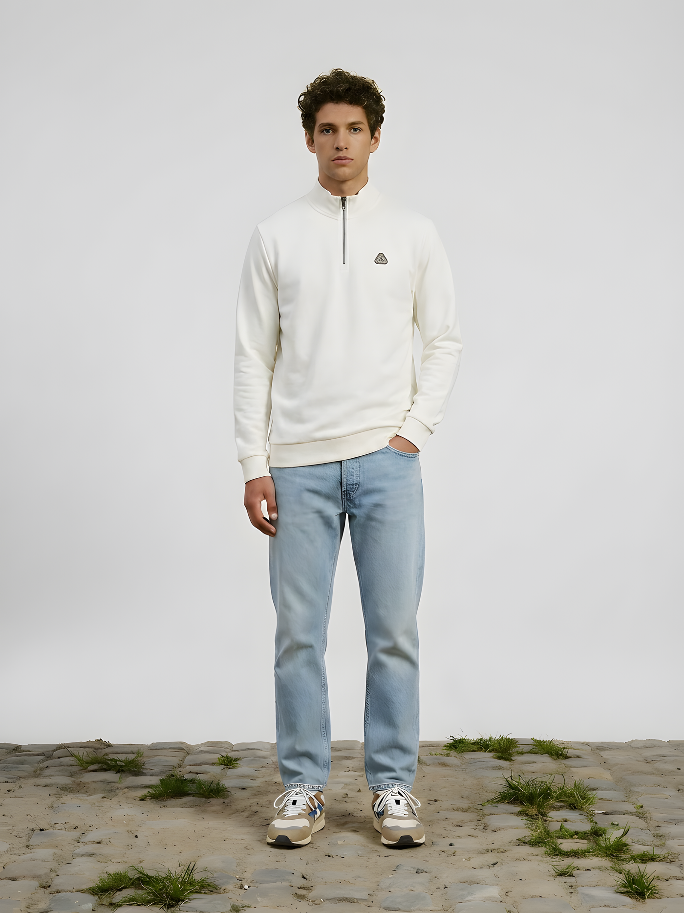 Vai Allez Vamos - Half Zipper - Sweatshirt - Étoile blanche