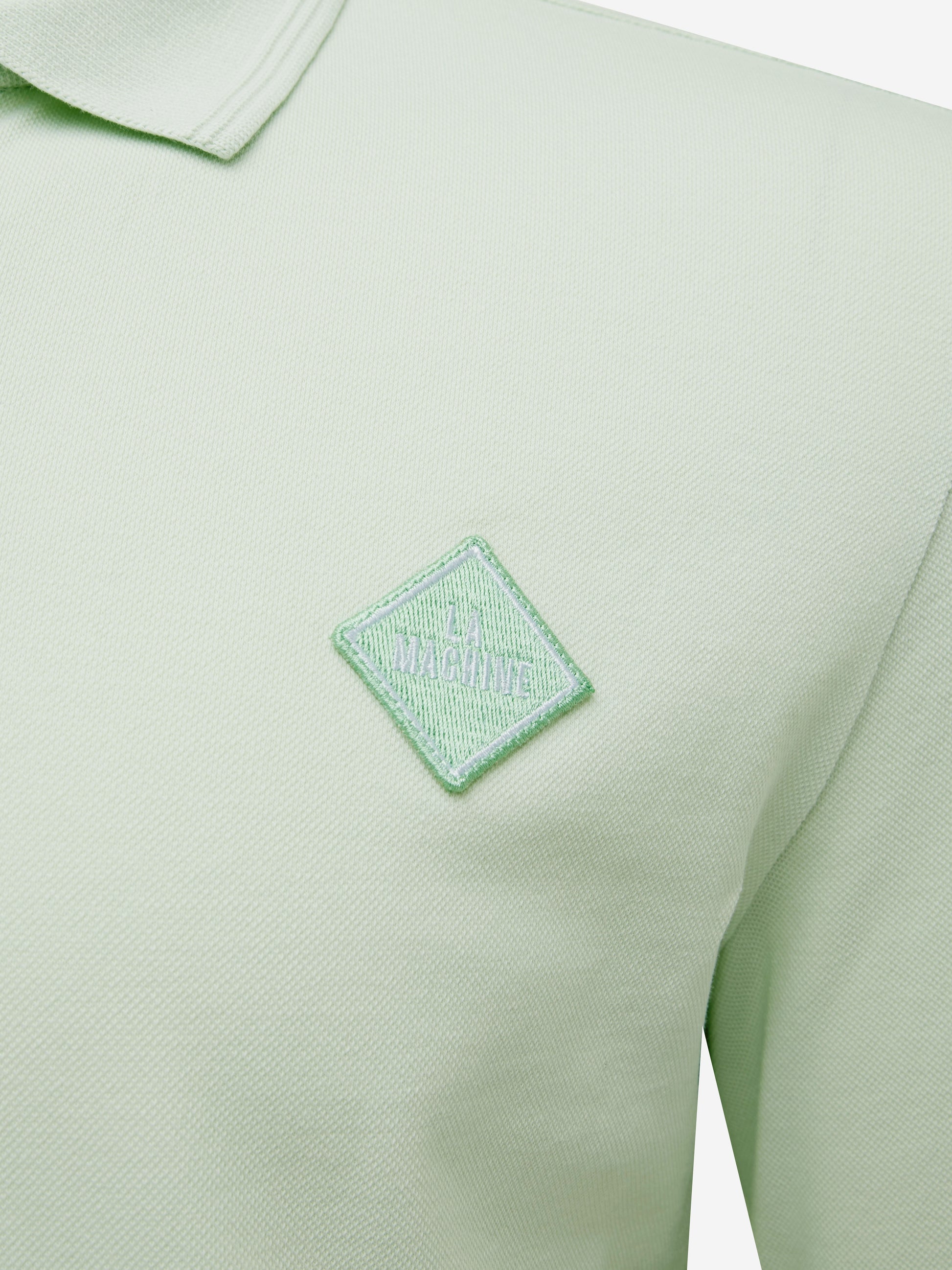 Le Pavé Green - Long Sleeve Polo Shirt - La Machine Cycle Club
